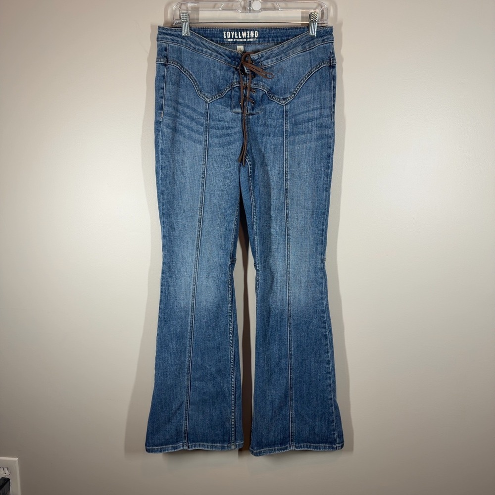 Idyllwind Miranda Lambert Lace-Up Flare Jeans Womens Size 10 Denim Western